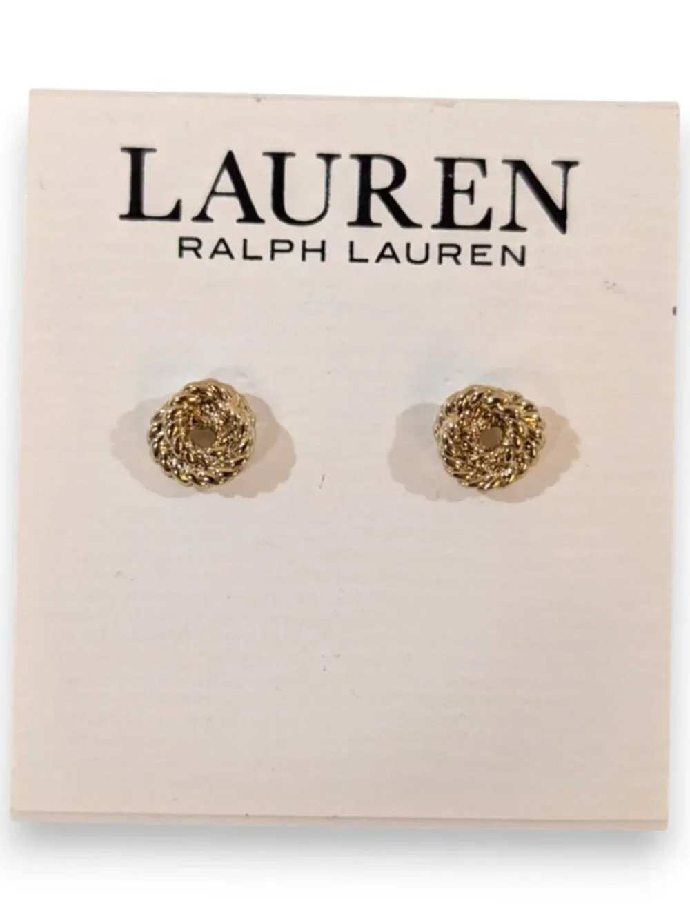 Lauren Ralph Lauren Gold Tone Earrings Braided Love Knot